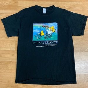 Vintage 2003 The Simpsons Homer Perseverance Cartoon Funny T-Shirt Men's Size M